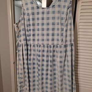 Plaid denim dress